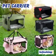 Portable Pet Soft Crate Dog Cat Carrier Travel Cage Kennel Folding M/XL
