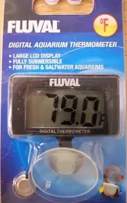 Fluval Digital Aquarium LCD Fully Submersible Fresh & Saltwater Thermometer 1194