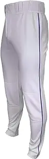 [Marucci] Sports - Tapered Double-Knit Piped Pant White/Navy Blue, White/Navy Blue, Youth XX Large, Double-Knit Pants, Men's Apparel (MAPTTDKPIP-W/NB-YXXL)