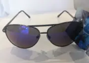 Foster Grant Caliblue Gunmetal w Blue Polarized Sunglasses 100% UVA/UVB + cord
