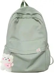 Eagerrich Aesthetic Backpack Cute Backpack School Supplies Laptop Bag for Teens Girls Women Students Solid Color