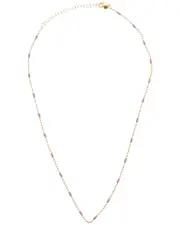 Italian Silver 14K Plated Silver Station Necklace