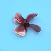 LUMIXE 4-Blade Propeller Fully Submerged Paddle Left Right Propeller, for Brushed Jet Boat 4-Blade 60mm Propeller Boat Propeller (Color : CW)