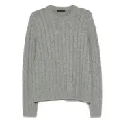 [Prada] Prada Cashmere Crew-neck Sweater 48 IT GREY