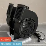 《超強風速 KL-160D》雙出口多翼式鼓風機/強力送風機(190W)-電風扇/夜市風扇/擺攤電風扇