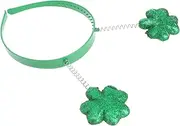 [Vaguelly] St. Patrick's Day Festival Headband Vibrant Green Party Hair Band Glittering Shamrocks