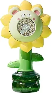 Kids Bubble Machine, Bubble Blower, Charming Flower Design, USB Rechargeable Portable Foam Maker Toy with Lights for Children Over 3 Years Old, Pool, Backyard, Beach, Indoor Games