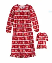 Elf on the Shelf Nightgown with 18 inch Doll Gown Size 4