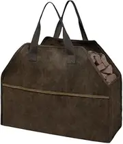 Log Baskets H55A Log Storage Holder for Carrier Canvas Firewood Bag Durable Tote Outdoor Portable Organizer Firewood Basket