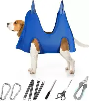 New Ateson Dog Grooming Hammock Pet Harness with Grooming Tool Kit Medium Blue