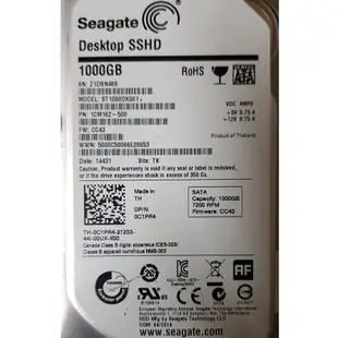 希捷 Seagate 1TB 3.5吋 SATA3 SSHD 混合式硬碟 (ST1000DX001) 功能正常