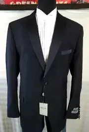 NWT FELLINI UOMO TUXEDO JACKET 49L Men Black Super 140s Poly Rayon NEW WITH TAGS
