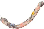 FewNvWa Bird Rope Toys, Sugar Glider Climbing Rope, Parrot Climbing Standing Toys, Bird Sticks Stand for Finches Brudel Lovebirds, Pink Gray White