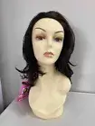 Off Black Strawberry Blond Long Slight Waves Synthetic Half Wig + Ponytail LG62