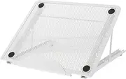TEHAUX 1Pc Adjustable Metal Laptop Stand Portable Folding Computer Rack for Better Heat Dissipation White Versatile Use as Tablet Holder Bookshelf Supports Various Laptop