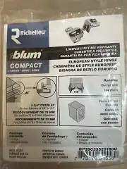 Pair of Blum 110-degree 1-3/8” Overlay Concealed Self-closing Cabinet Hinges