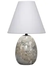 Jamie Young Capsule Travertine Table Lamp with Linen Shade
