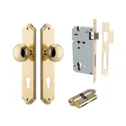 Iver Paddington Door Knob on Shouldered Backplate Entrance Kit Key/Key