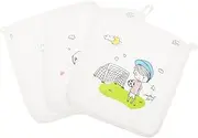 Hoement 3pcs Multipurpose Cotton Washcloths Soft and Absorbent Face Towels for Burp Cloth Bath Towel and Wipe Machine Washable