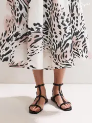 Phase Eight Black Strappy Flat Sandals (W33047) | $182