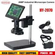 HAYEAR HY-2070 26MP Industrial Microscope Camera+Stand 7" LCD 150X+ C-mount Lens