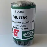 Waxed LINEN lacing cord 6-ply Black thread rug braiding weaving twine warp