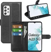[betterfon] Samsung Galaxy A23 5G Mobile Phone case Wallet case Protective case with Magnetic Closure/Card Slots for Samsung Galaxy A23 5G SM-A235F, Black