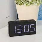 (Black)Simple Electronic Clock LED Bedside Alarm Clock With Snooze Function