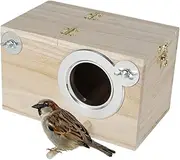 Parakeet Nesting Box Bird House Budgie Wooden Breeding Cage Parrot Mating Box Nest Aviary for Lovebirds, Finch, Cockatiel, Cage Parakeet Nesting Box Bird House