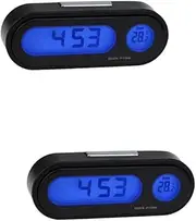 2 Pcs Car Monitor Temp Vehicle LED Clock Digital Clocks Automotive Dash Clock Voltage Mini Clocks Small Clock Digital Table Clock Component Black