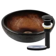 Miseno MVS-NOHP-G008-12 Sanguinello 12" Circular Glass Vessel - Brown / Matte