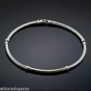 DAVID YURMAN 5 MM CABLE CHOKER NECKALCE 14K YELLOW GOLD & STERLING SILVER 16"