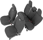 Rough Country Neoprene Seat Covers for Jeep Wrangler JL 4-Door (2018-2024) - Neoprene Waterproof Seat Covers, Foam Padded Wrangler Seat Covers 4-Door Full Set - Front & Rear Seat Covers