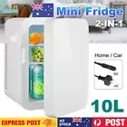 Mini Bar Fridge Portable Beverage Refrigerator Freezer and Cooler 10L Silver