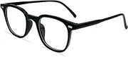 Blue Light Filter Glasses Square Women Men Glasses Without Prescription Small Glasses Frames Anti-Fatigue for PC, TV and Mobile Phone, black, 49-25-145