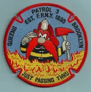 FDNY FIRE DEPARTMENT NEW YORK FIRE PATROL 3 PATCH YOSEMITE SAM