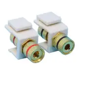 (2 Pack) Banana Jack Plugs Keystone Jacks for Speaker Connection Light Almond