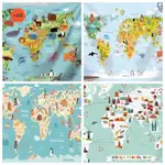A優品客製 可愛動物世界地圖掛布 背景布 直播 學校佈置 世界地圖 掛毯 桌巾 裝飾 家居I