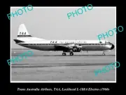 OLD HISTORIC AVIATION PHOTO TAA TRANS AUSTRALIA AIRLINES LOCKHEED ELECTRA 1960