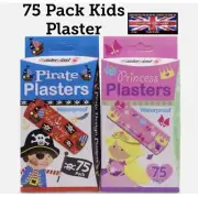 75 Kids Plasters – Pirate & Princess Design Band-Aids, Safe & Comfortable