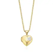 9ct Yellow Gold Diamond Set Heart Locket