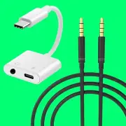 100% New Type C to 3.5mm Audio Aux Cable & Male to Male Cable fit Smartphone USA