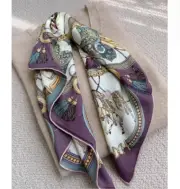 New Quality 23 Momme Silk Square Two-Face Print Hand Rolled Edges Scarf 65cm'