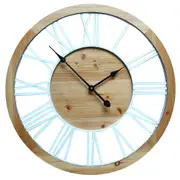 Roman Wall Clock Vintage Metal Wood Silent Morden Home Decoration 60cm