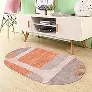 Nordic Design Washable Living Room Balcony Dining Chair Playroom Soft Area Rugs, Household Kitchen Floor Decor Non-Slip Oval Carpet 130x160cm(3.9ft×6.6ft/120×200cm)