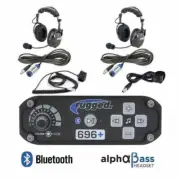 Rugged Radios RRP696 AlphaBass Headsets Bass Boom 2 Place Offroad Intercom Kit