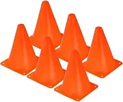 Outanaya 6Pcs Sports Training Cones Bright Orange Football Soccer Rugby Agility Markers for Outdoor Activities Obstacle Courses and