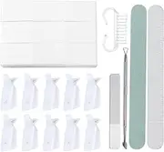 BLUERISE Nail Polish Gel Remover Tools Kit 400PCS Lint Free Nail Wipes 10PCS Nail Clips Nail Files Grits 100/180 Glass Nail Shiner Cuticle Pusher Brush-Clear