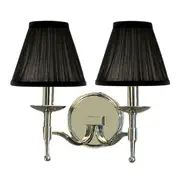 Stanford 2 Light Nickel Wall Lamp - Black