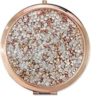TEAONE Portable Compact Mirror, 1 PCS Mini Makeup Mirror for Travel, Handbag and Pocket (7cm/2.75in, Rose Gold)